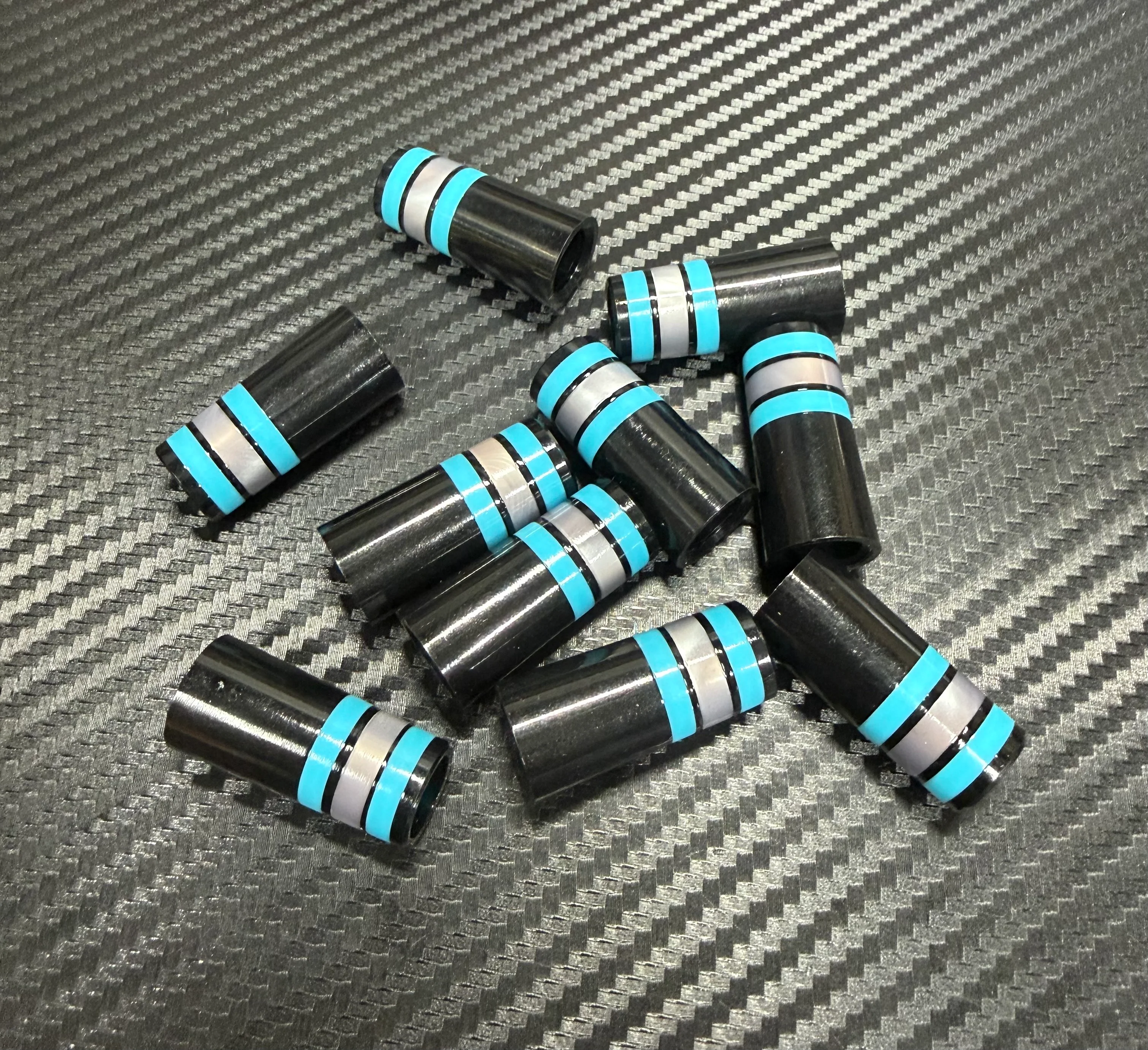 Custom Iron Ferrules 10 Pack - Black/Blue/Silver